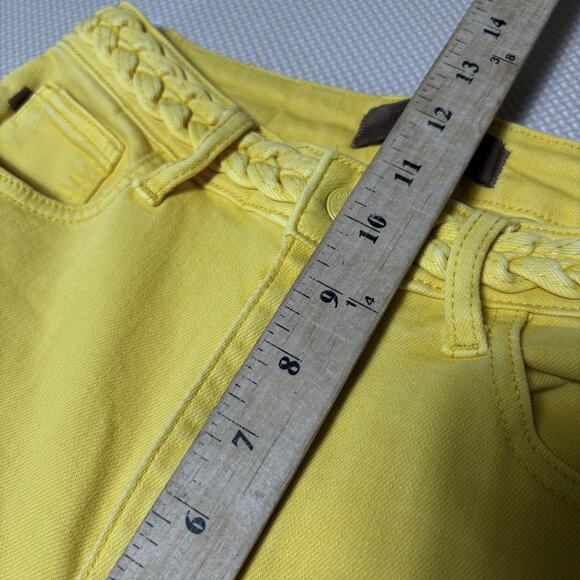 Judy Blue Womens Yellow Braided Waist Cropped Wide Leg Jeans Size 5/27 Preppy - Picture 10 of 14